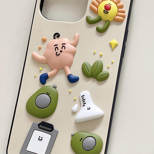 Tredimensionelt tegneserie mobiltelefon etui